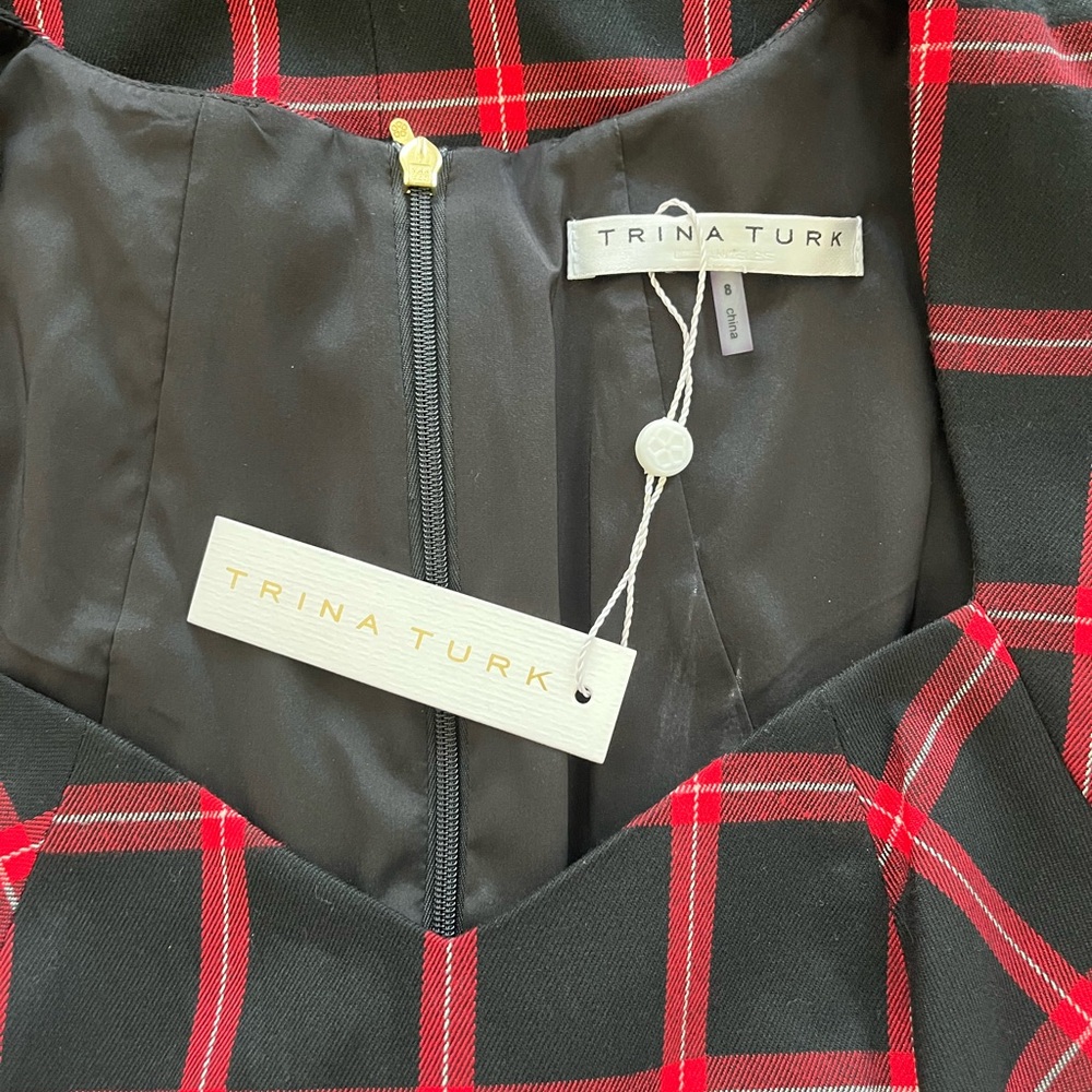 Trina Turk plaid short sleeve pencil dress - Picture 2 of 3